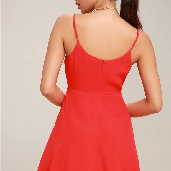 Lulus red tie front dress - Picture 3 of 5